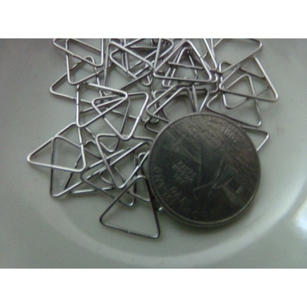 Platinum Plated Triangular Linking Rings - Picture 2 of 2